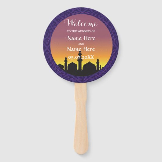 Marokkaanse Arabische Nachten Trouwprogramma Hand  Handwaaier (Voorkant)