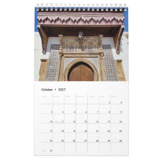 Marokkaanse Architectuur Kalender (Okt 2027)