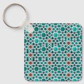 Marokkaanse Art Button Square Sleutelhanger (Voorkant)