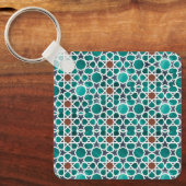 Marokkaanse Art Button Square Sleutelhanger (Voorkant)