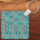 Marokkaanse Art Button Square Sleutelhanger (Achterkant)