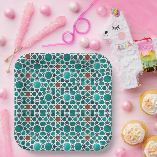 Marokkaanse Art Square papieren Borden Papieren Bordje (Feest)