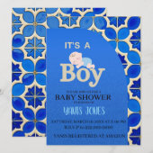 Marokkaanse baby boy shower uitnodiging (Voorkant / Achterkant)
