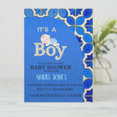 Marokkaanse baby boy shower uitnodiging (Staand voorkant)