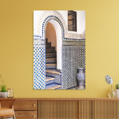 Marokkaanse betegelde deuropening canvas afdruk (Insitu (Woonkamer))