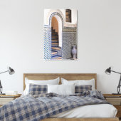 Marokkaanse betegelde deuropening canvas afdruk (Insitu (Slaapkamer))