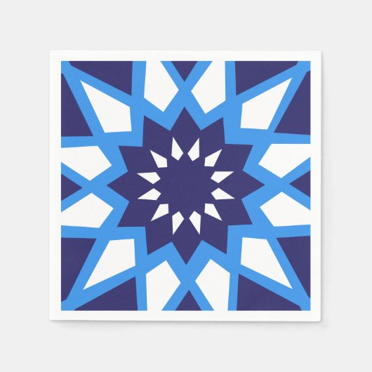 Marokkaanse blauw en wit papier servetten (Voorkant)