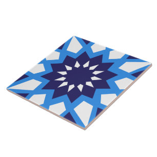 Marokkaanse blauw-wit patroonkeramische Tegel Tegeltje