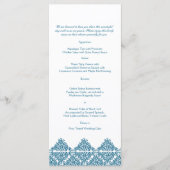 Marokkaanse Blauwe Damast Bruiloft Menu (Voorkant)