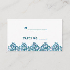 Marokkaanse Blauwe Damast Trouwplaats Kaarten Plaatskaartje