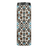 Marokkaanse blauwe en bruine geometrische thermisc thermosbeker (Achterkant)