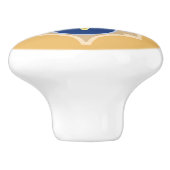 Marokkaanse blauwe en gouden tinten vormen keramische knop (Zijkant)