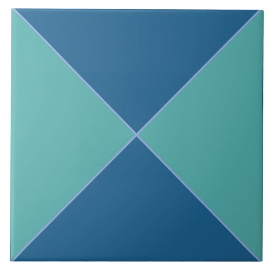 Marokkaanse blauwe en groene diamantpatroon tegel tegeltje (Voorkant)