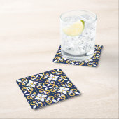 Marokkaanse blauwe goudgeometrische decoratieve te kartonnen onderzetters (Insitu)