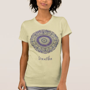 Marokkaanse blauwe mozaïekcirkel met joga meditat t-shirt