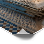 Marokkaanse Blauwe Steeg Poster (Hoek)