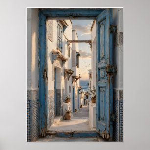 Marokkaanse Blauwe Steeg Poster