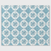Marokkaanse blauwe Tegel Motif Cadeaupapier (Vlak)