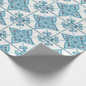 Marokkaanse blauwe Tegel Motif Cadeaupapier (Hoek)