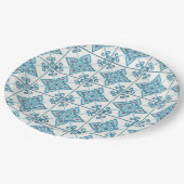 Marokkaanse blauwe Tegel Motif Papieren Bordje (Gekanteld)