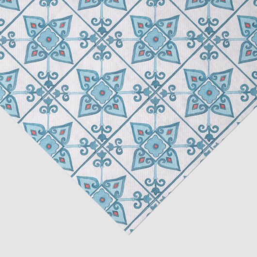 Marokkaanse blauwe Tegel Motif Tissuepapier (Detail)
