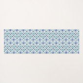Marokkaanse blauwe tegel waterverf yogamat (Achterkant (horizontaal))