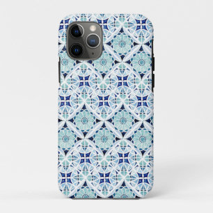 Marokkaanse blauwe tegelpatroon waterverf Case-Mate iPhone case