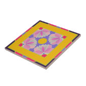 marokkaanse bloemige keramische tegel tegeltje (Zijkant)