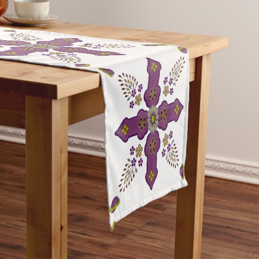 Marokkaanse boer Arabesque Cross Tablerunner Korte Tafelloper (Voorbeeld)