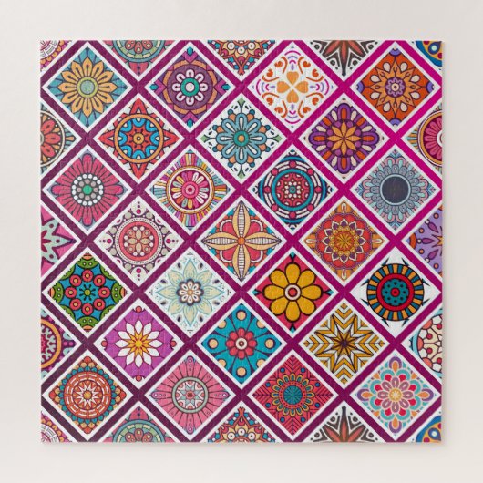 Marokkaanse Boheemse Mandala Tegels Legpuzzel (Verticaal)