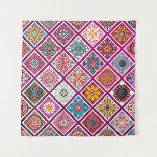 Marokkaanse Boheemse Mandala Tegels Wandkleed