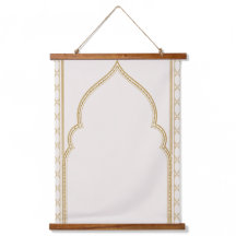Marokkaanse boog wandtapijt, neutrale beige kleur