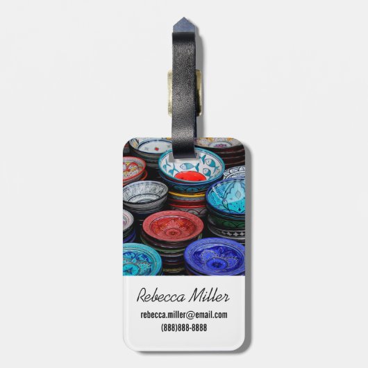 Marokkaanse Borden op de markt Bagagelabel (Achterkant verticaal)