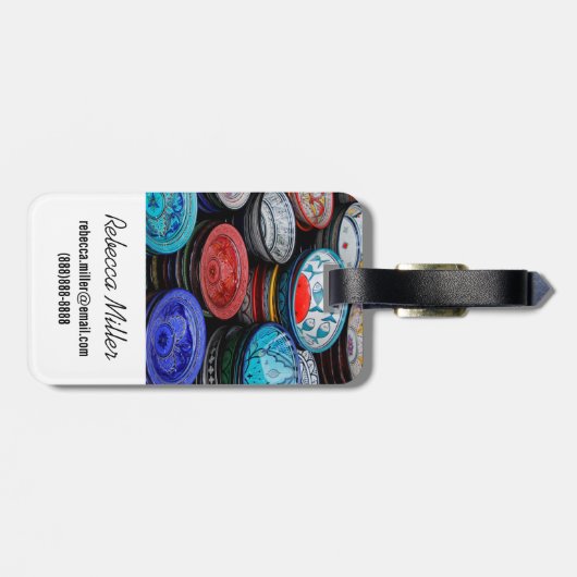 Marokkaanse Borden op de markt Bagagelabel (Achterkant horizontaal)