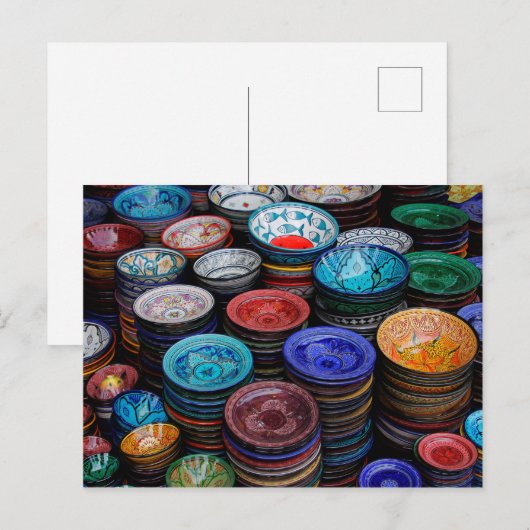 Marokkaanse Borden op de markt Briefkaart (Voorkant / Achterkant)