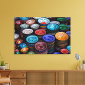 Marokkaanse Borden op de markt Canvas Afdruk (Insitu (Woonkamer))