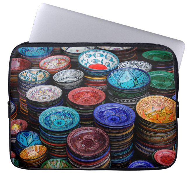 Marokkaanse Borden op de markt Laptop Sleeve (Voorkant)