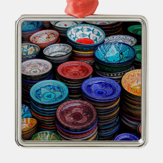 Marokkaanse Borden op de markt Metalen Ornament (Voorkant)