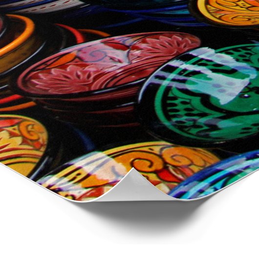 Marokkaanse Borden op de markt Poster (Hoek)