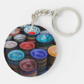 Marokkaanse Borden op de markt Sleutelhanger (Achterkant)