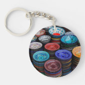 Marokkaanse Borden op de markt Sleutelhanger (Voorkant)