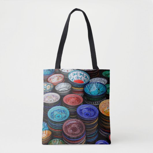 Marokkaanse borden op de markt tote bag (Voorkant)