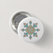 Marokkaanse Borduurster Ster Ronde Button 3,2 Cm (Voorkant /achterkant)