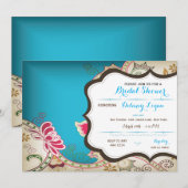 Marokkaanse bridal Shower-uitnodiging Kaart (Voorkant / Achterkant)