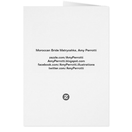 Marokkaanse Bride Matryoshka Kaart (Achterkant)