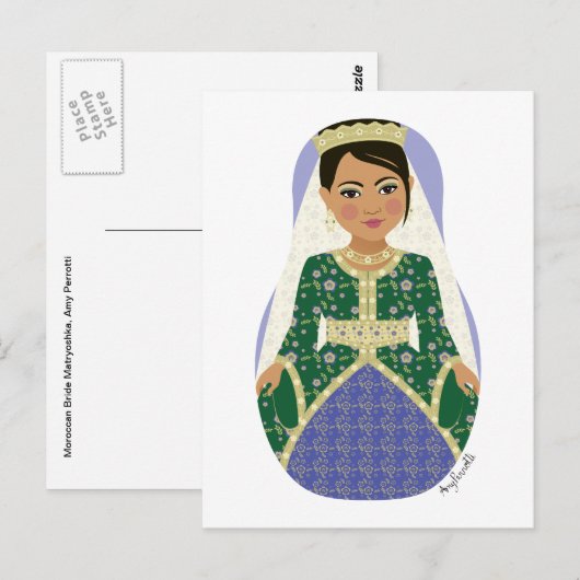 Marokkaanse bruid Matryoshka Briefkaart (Voorkant / Achterkant)