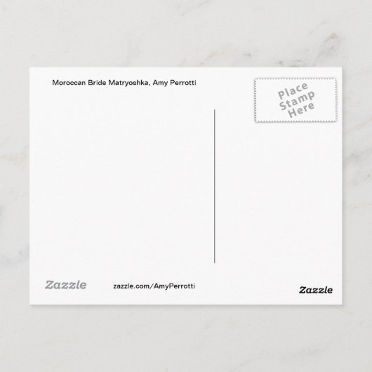 Marokkaanse bruid Matryoshka Briefkaart (Achterkant)