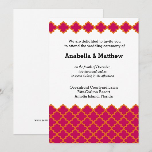 Marokkaanse bruiloft kaart (Voorkant / Achterkant)