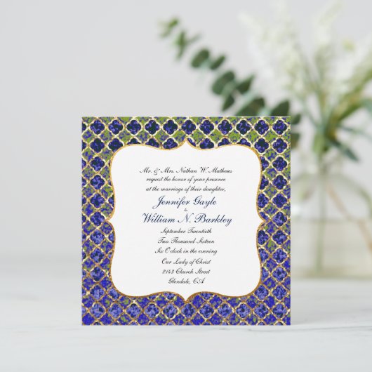 Marokkaanse bruiloft uitnodiging (Staand voorkant)