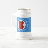 Marokkaanse Chanoeka engel vlag gepersonaliseerd Bierpul (Voorkant links)